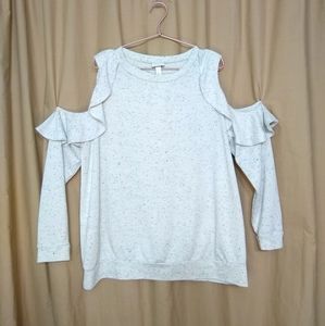 Isabel Maternity ruffle cold shoulder swea…